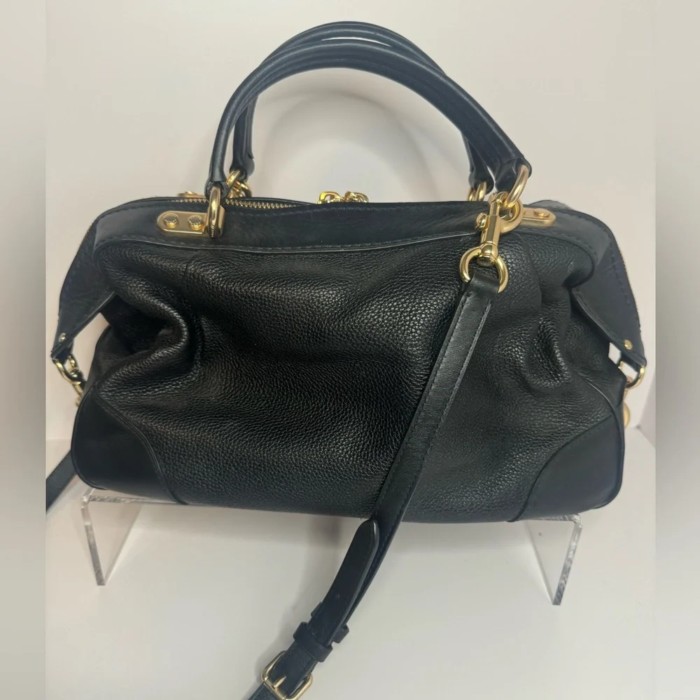 #215 Coach Lane Black Leather Satchel - Picture 4 of 16